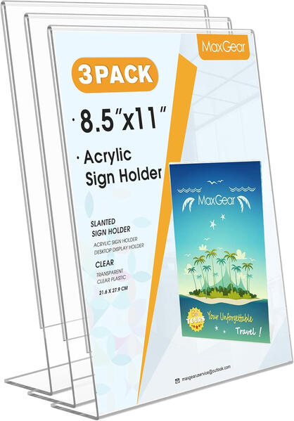 maxgear acrylic sign holder slant back 8.5x11 maxgear acrylic sign holder slant back 8.5x11